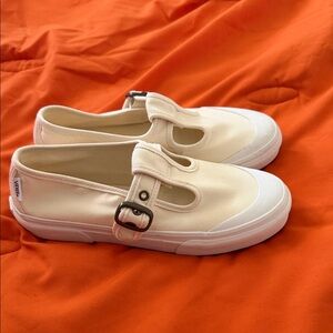 Vans Off-White Canvas Buckle Sneakers